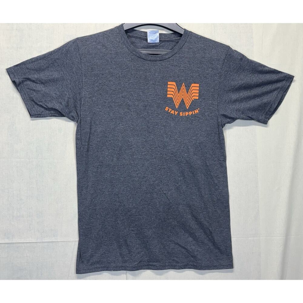 Whataburger Stay Sippin Coffee Please Graphic T-Shirt Gray Adult Small